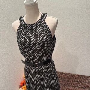 Elegant Black and White Polka Dot Dress